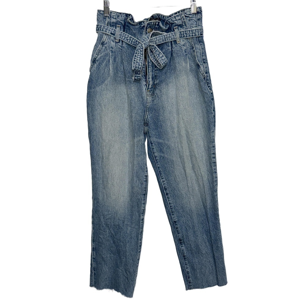 Abercrombie & Fitch A&F Mom Jean Blue High Waisted Ankle Cropped Jeans Size 27 4